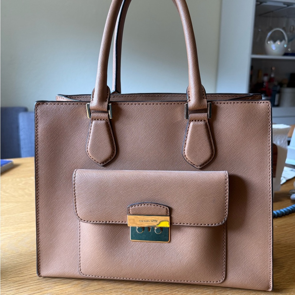 Michael Kors Saffiano Leather Top-Handle Satchel